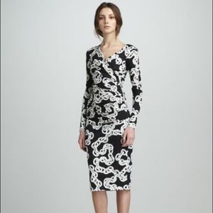 DVF Bentley Chain Print Wrap Dress